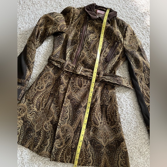 Vintage FREE PEOPLE jacquard paisley jacket pea coat 🧥 unique - Picture 8 of 13